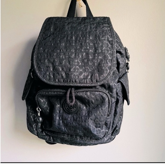Kipling City Mini Backpack Pattern Black with No Monkey - Picture 1 of 6